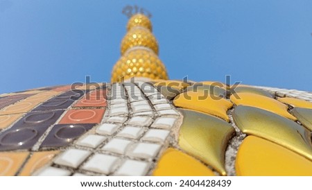 Picture of one of the biggest mosque of South Asia. This is a mosque with 201 dome.Biggest mosque in Bangladesh....  Royalty-Free Stock Photo #2404428439