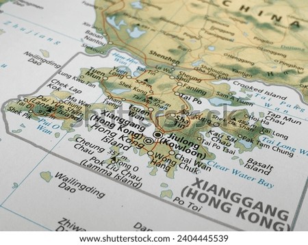 Map of Hong Kong, world tourism, travel destination