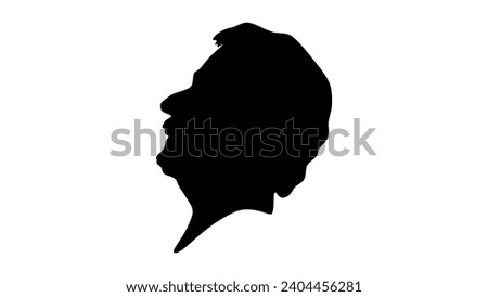 John Charles Fremont, black isolated silhouette