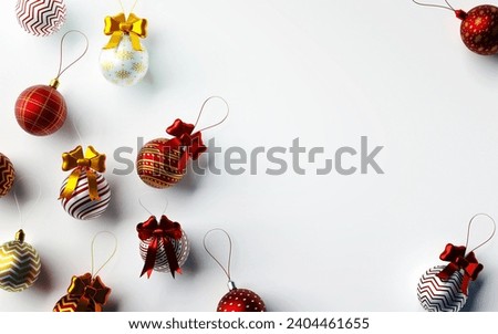 Christmas background of Christmas ball on a white background, 3d rendering
