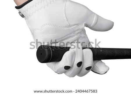 Man's hand holding a golf club
