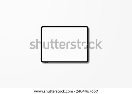 Tablet computer with blank white screen, isolated on white background	