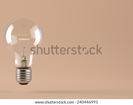 a light bulb on color background. concept