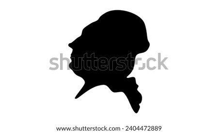 Jacques Necker, black isolated silhouette