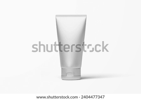 plastic cosmetic container bottle for cream or face wash on white background
