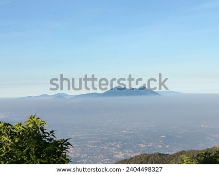 view of Mount Salak from the top of Mount Kencana, Bogor - West Java.