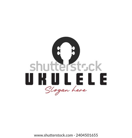 ukulele logo vector icon illustration template design
