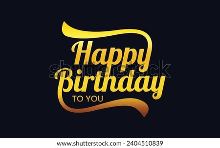 Beautiful Happy Birthday text vector | Happy Birthday cursive text design | Beautiful Happy Birthday greeting card design | Happy Birthday vector