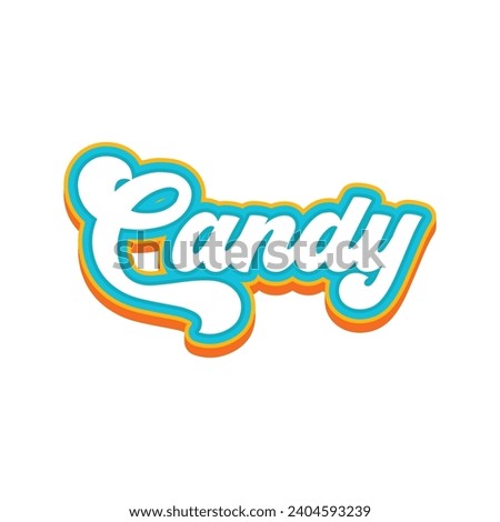 Candy typography design with map vector. Editable college t-shirt design printable text effect vector	