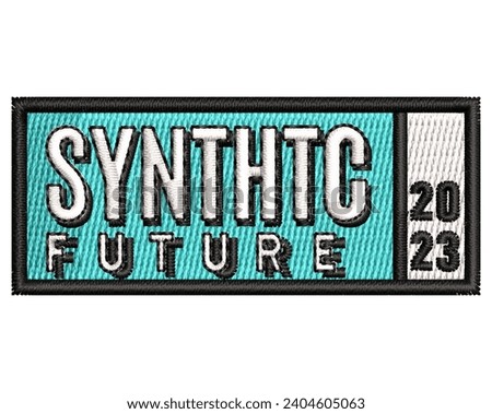 SYNTHTC FUTURE embroidered logo for clothes, jackets and hats, please buy, thank you