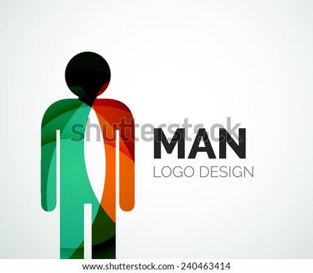 Abstract company logo design elemnet - man icon