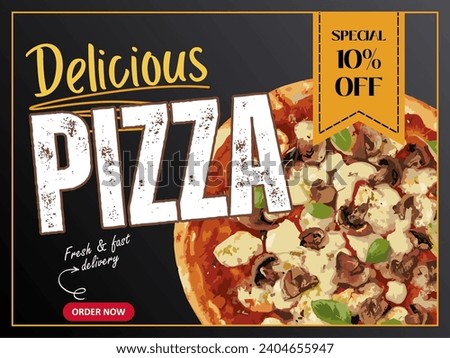 Modern Delicious Pizza Web Banner Design