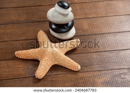 Picture of beautiful starfish and unique stones