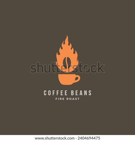 Burning coffee bean with mug logo. Good to use for coffee shop, cafe, resto logo