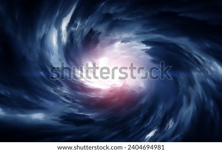 Blurred Whirlwind in the Dramatic Stormy Clouds Royalty-Free Stock Photo #2404694981