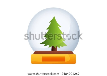 Snowball with Spruce Tree Christmas Sticker