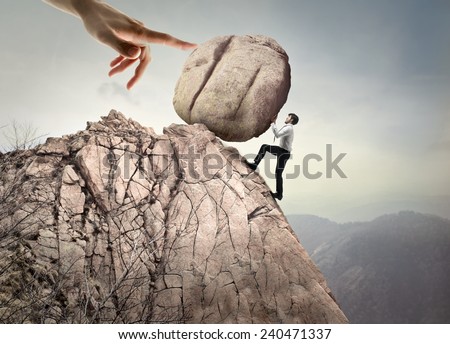 With all one's strength  Royalty-Free Stock Photo #240471337