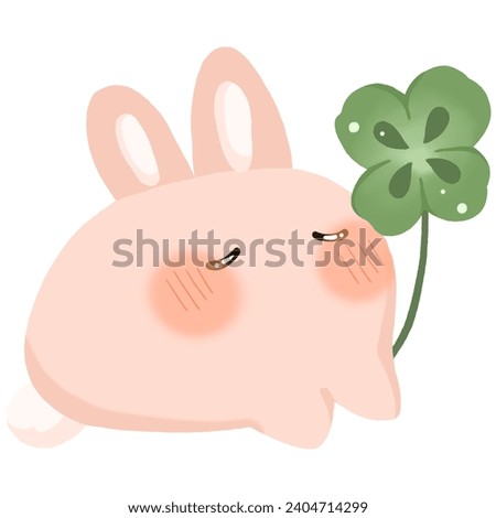 Rabbit and 4 leaf clover