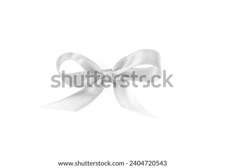 White satin ribbon bow isolated on white