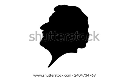 Eugene Sue, black isolated silhouette