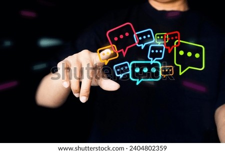 Businessman bubble talk icon,  notification sign using colorful flat conversation