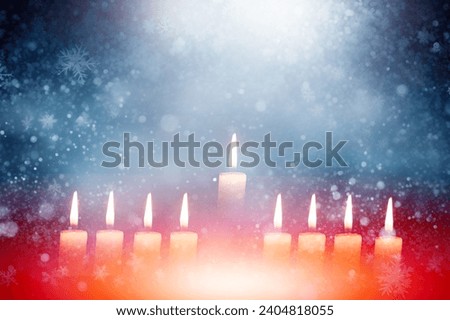 Beautiful holiday set of candles light