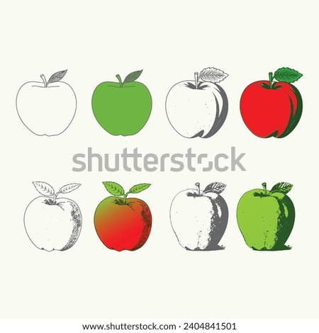 Apples clip art hand drawn vector illustration