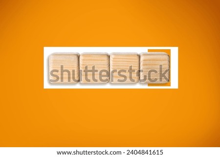 2024 numbers on wooden cubes with loading bar Royalty-Free Stock Photo #2404841615