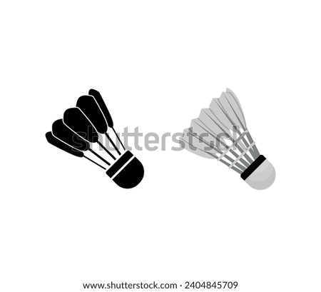 Badminton Equipment Vector Illustration With Isolated Clip Art White Background And Badminton Equipment Symbol Game Cartoon, Outline Silhouette Entertainment.