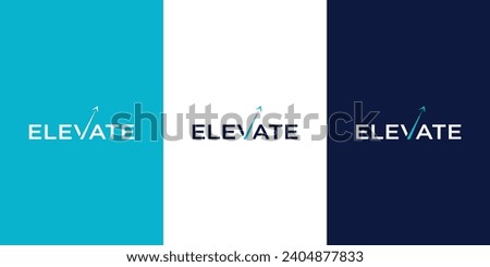 ELEVATE modern logo design vector TYPOGRAPHY for download  Royalty-Free Stock Photo #2404877833