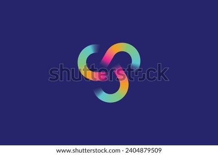 abstract circle chain logo design vector template Royalty-Free Stock Photo #2404879509