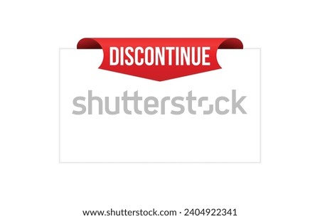 Discontinue red vector banner illustration isolated on white background Royalty-Free Stock Photo #2404922341