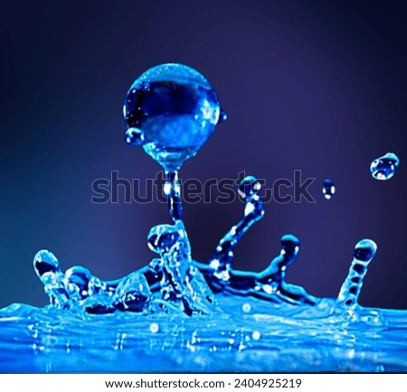 Fresh and transparent water droplets picture.