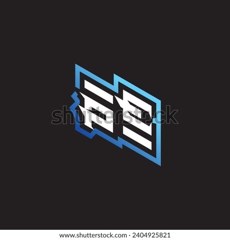 PE initial gaming team, youtube, twitch and clipart stock illustration logo