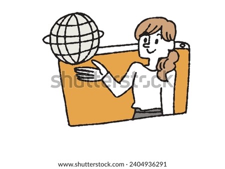 Clip art of woman using the Internet
