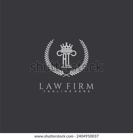 AI letter monogram logo for lawfirm with pillar  crown image design