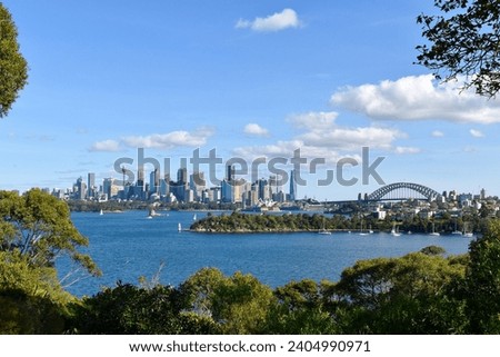 Views of Sydney Harbour and water, with Sydney skyline. NSW, Australia
