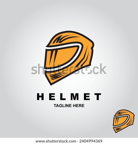 Motorcycle Helmet Logo Design Template With Gray Background. Rider Helmet Icon, Motorcycle Biker, Speed Rider Sign, Motorcycling Logo.