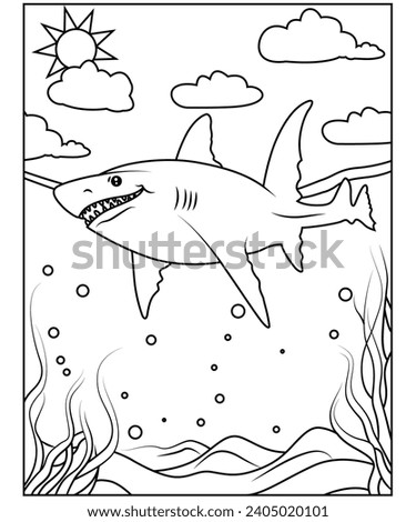 shark coloring page for kids