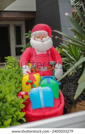 Beautiful and colourful Christmas Xmas decorations on Christmas Eve in a Suburban Sydney House 