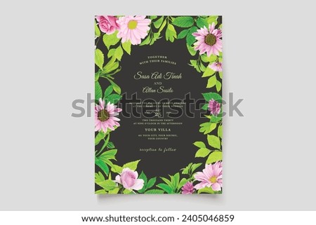 wedding card floral ornament design