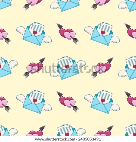 Seamless pattern for Valentine's day. Background for fabric design, wrapping paper and other printing. Design for greeting card, gift box and print.