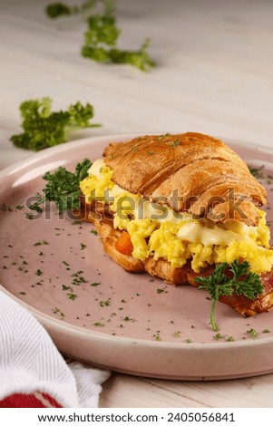 Ultimate croissant sandwich eggs bread 