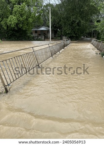 A picture of flood happened during monsoon season in Kuala Besut, Terengganu, Malaysia.