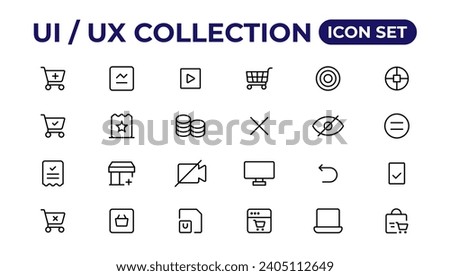 Ui ux icon set, user interface iconset collection.
