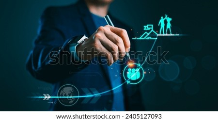 Spirit of Business Teamwork, achieving success through effective brainstorming, strategic planning, and solution-oriented discussions to propels a team toward shared success Royalty-Free Stock Photo #2405127093