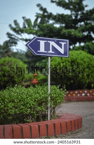 Entrance 'IN' Street sign - High resolution stock photos