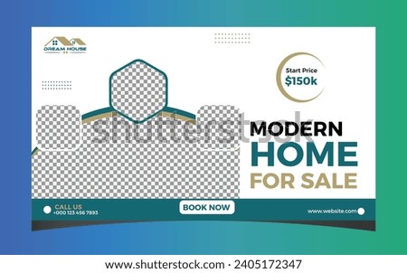 Real estate home sale web banner template