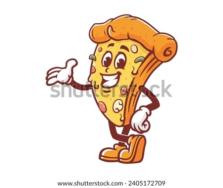 Pizza cartoon mascot illustration character vector clip art