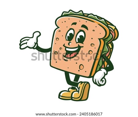 Sandwich cartoon mascot illustration character vector clip art